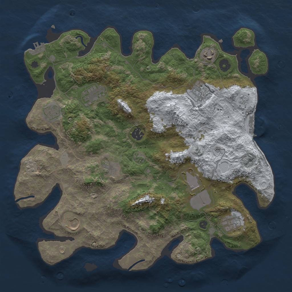 Rust Map: Procedural Map, Size: 3700, Seed: 792269966, 19 Monuments