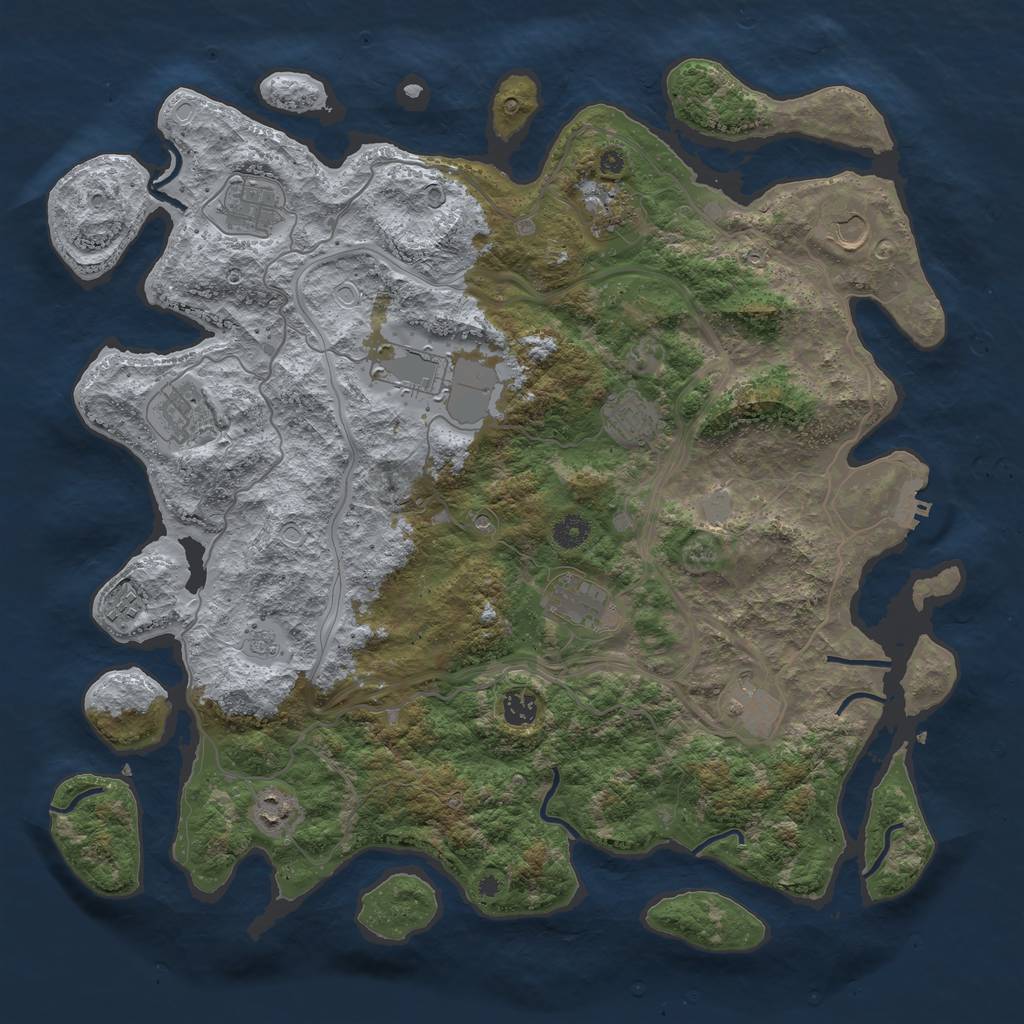 Rust Map: Procedural Map, Size: 4350, Seed: 257392199, 19 Monuments