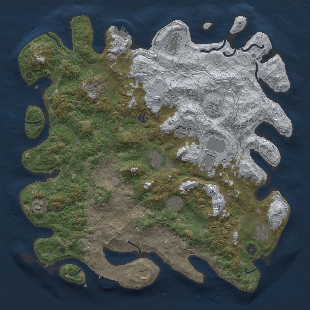 Rust Map: Procedural Map, Size: 4500, Seed: 2065483983, 19 Monuments