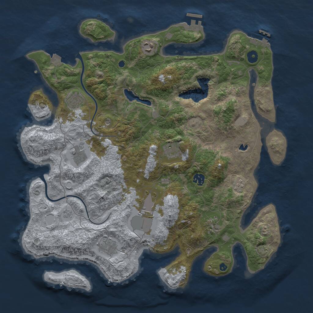 Rust Map: Procedural Map, Size: 4000, Seed: 87045382, 15 Monuments