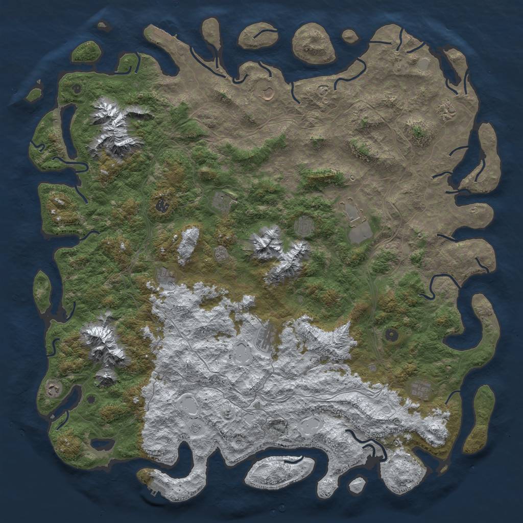 Rust Map: Procedural Map, Size: 6000, Seed: 1993457, 20 Monuments