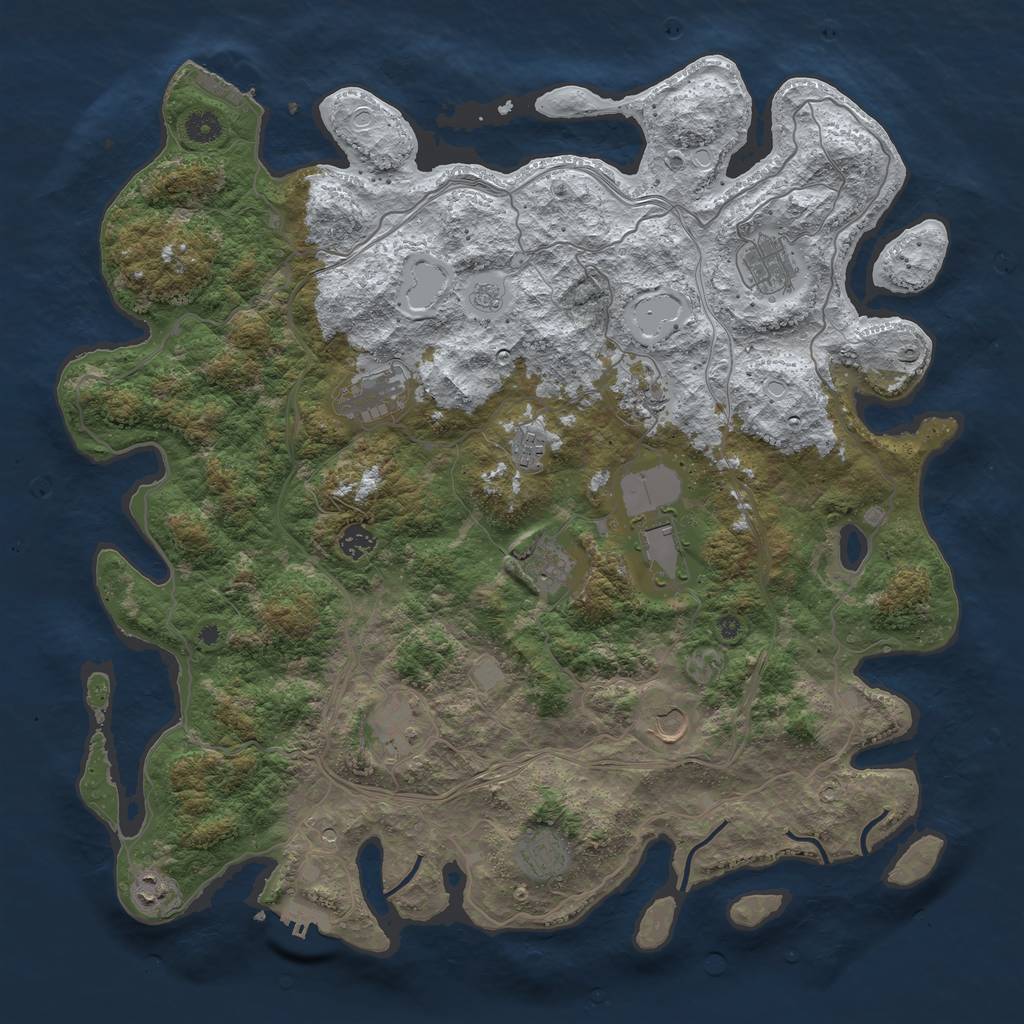 Rust Map: Procedural Map, Size: 4500, Seed: 3224720, 20 Monuments