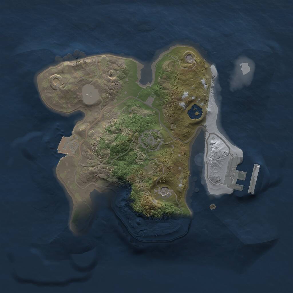 Rust Map: Procedural Map, Size: 2000, Seed: 651549, 4 Monuments