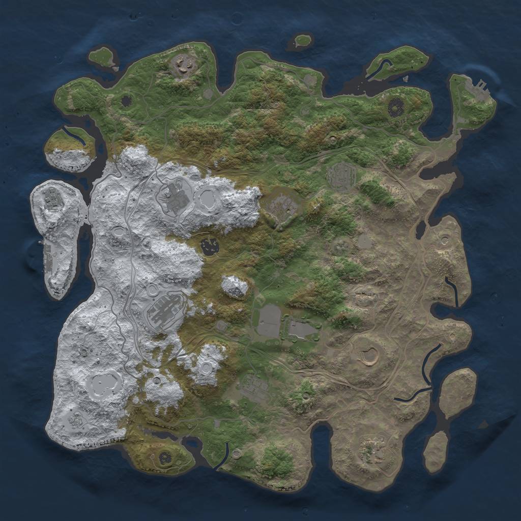 Rust Map: Procedural Map, Size: 4250, Seed: 30855226, 20 Monuments