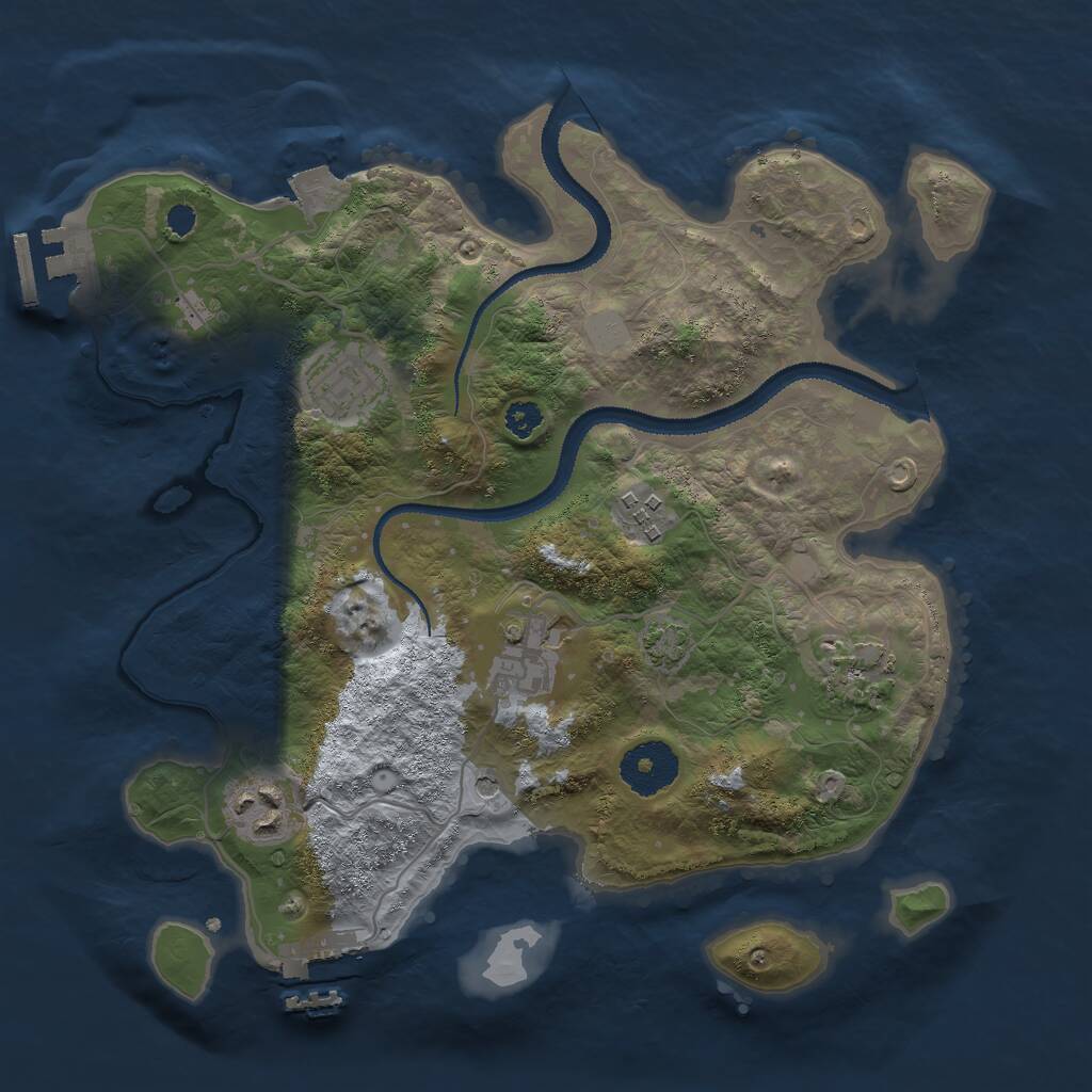 Rust Map: Procedural Map, Size: 3000, Seed: 20197925, 10 Monuments