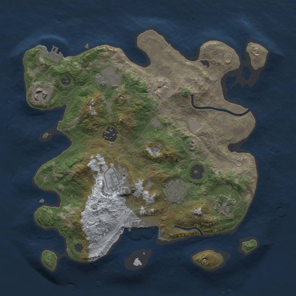 Rust Map: Procedural Map, Size: 3000, Seed: 20197925, 14 Monuments