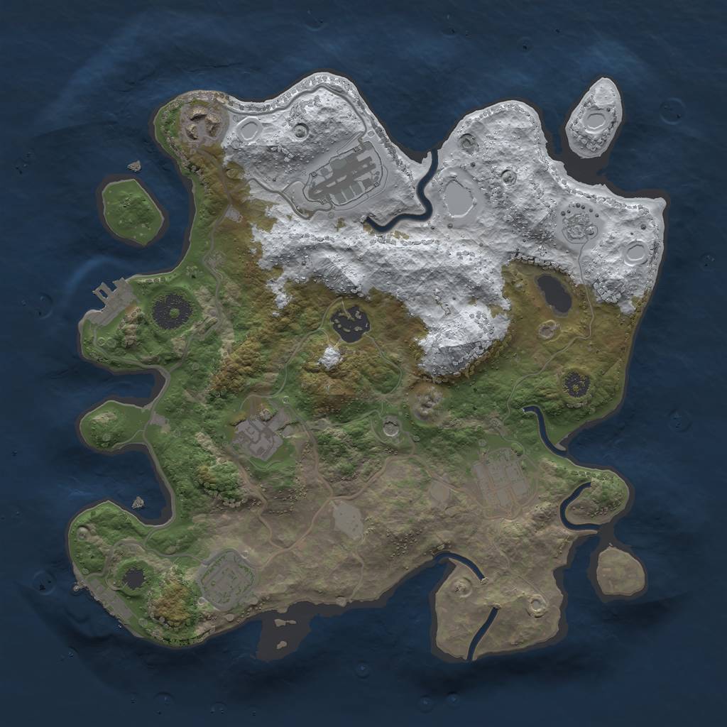 Rust Map: Procedural Map, Size: 3000, Seed: 2098653314, 15 Monuments