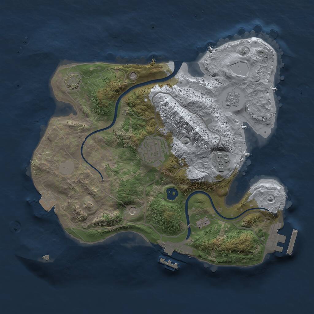 Rust Map: Procedural Map, Size: 2500, Seed: 192099600, 8 Monuments