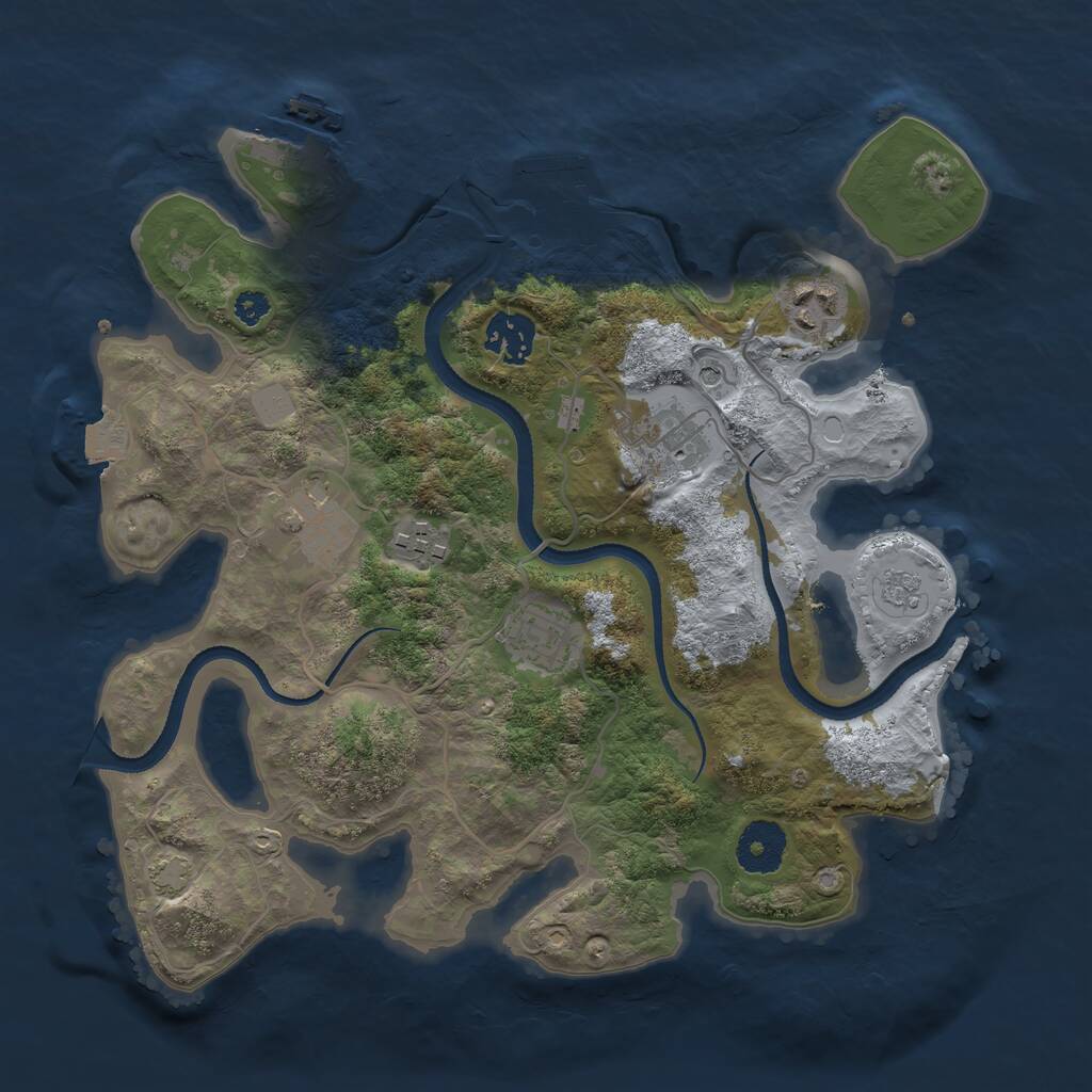 Rust Map: Procedural Map, Size: 3200, Seed: 1735444866, 12 Monuments