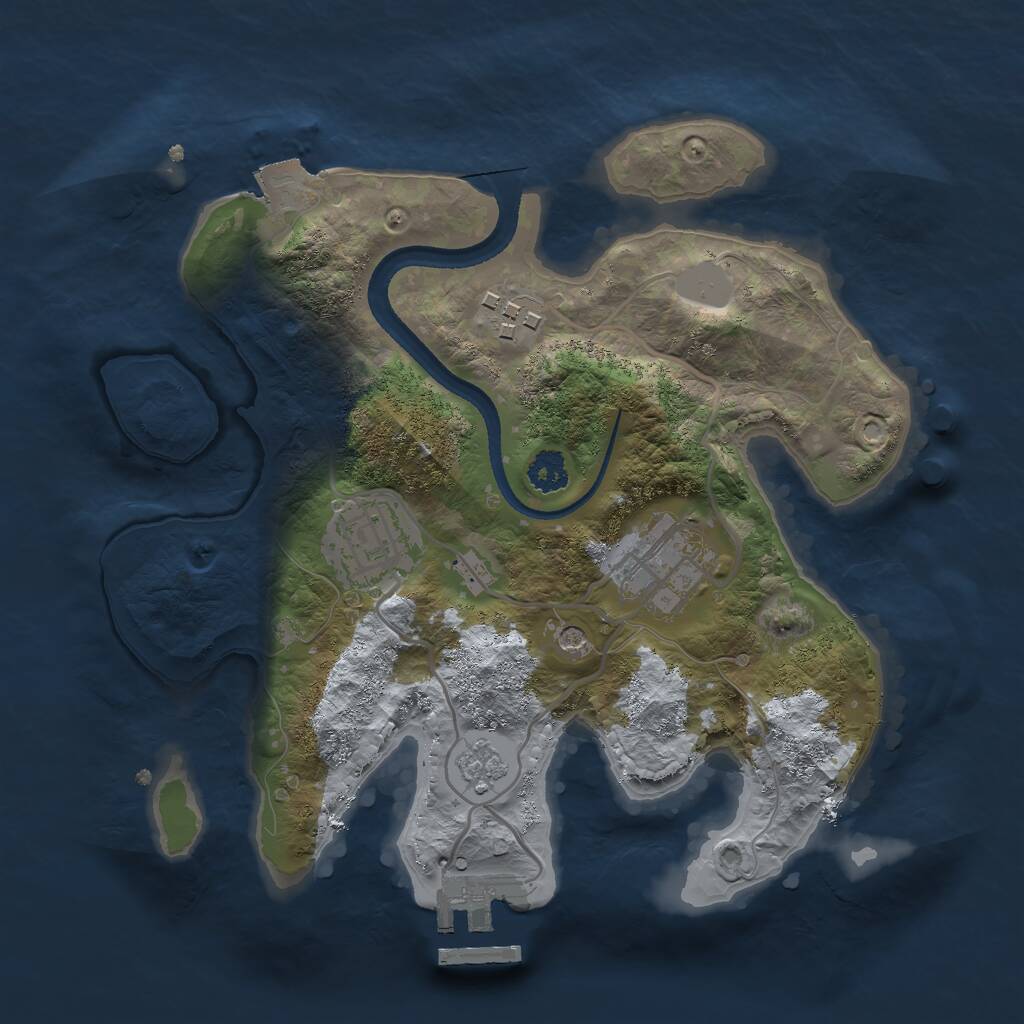 Rust Map: Procedural Map, Size: 2500, Seed: 1725106508, 7 Monuments