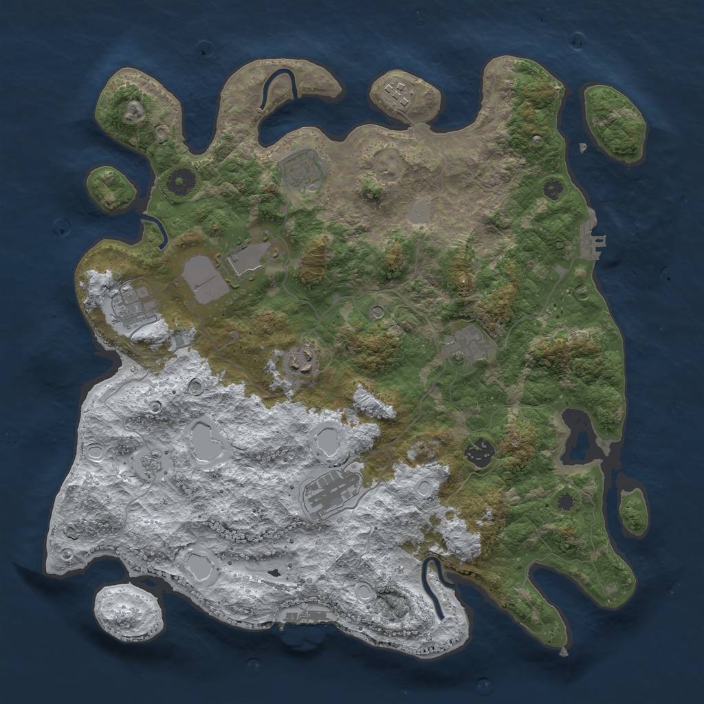 Rust Map: Procedural Map, Size: 3800, Seed: 1530233613, 17 Monuments