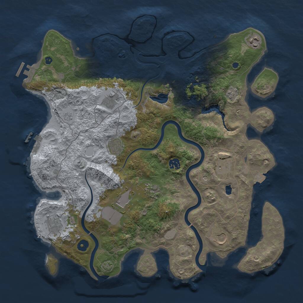 Rust Map: Procedural Map, Size: 4000, Seed: 651987, 16 Monuments