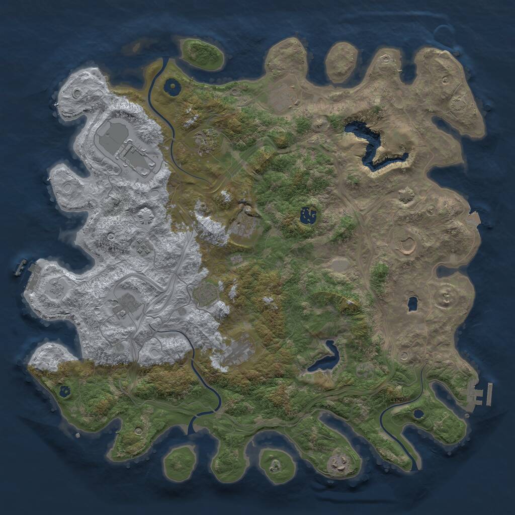 Rust Map: Procedural Map, Size: 4487, Seed: 150000000, 17 Monuments