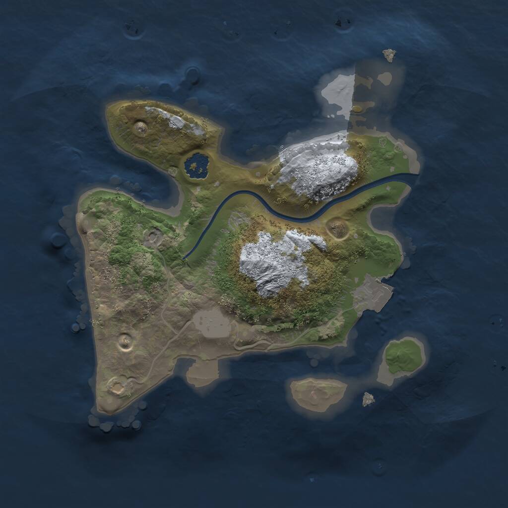 Rust Map: Procedural Map, Size: 2000, Seed: 5142, 1 Monuments