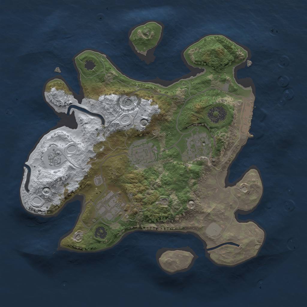 Rust Map: Procedural Map, Size: 2550, Seed: 98075, 11 Monuments