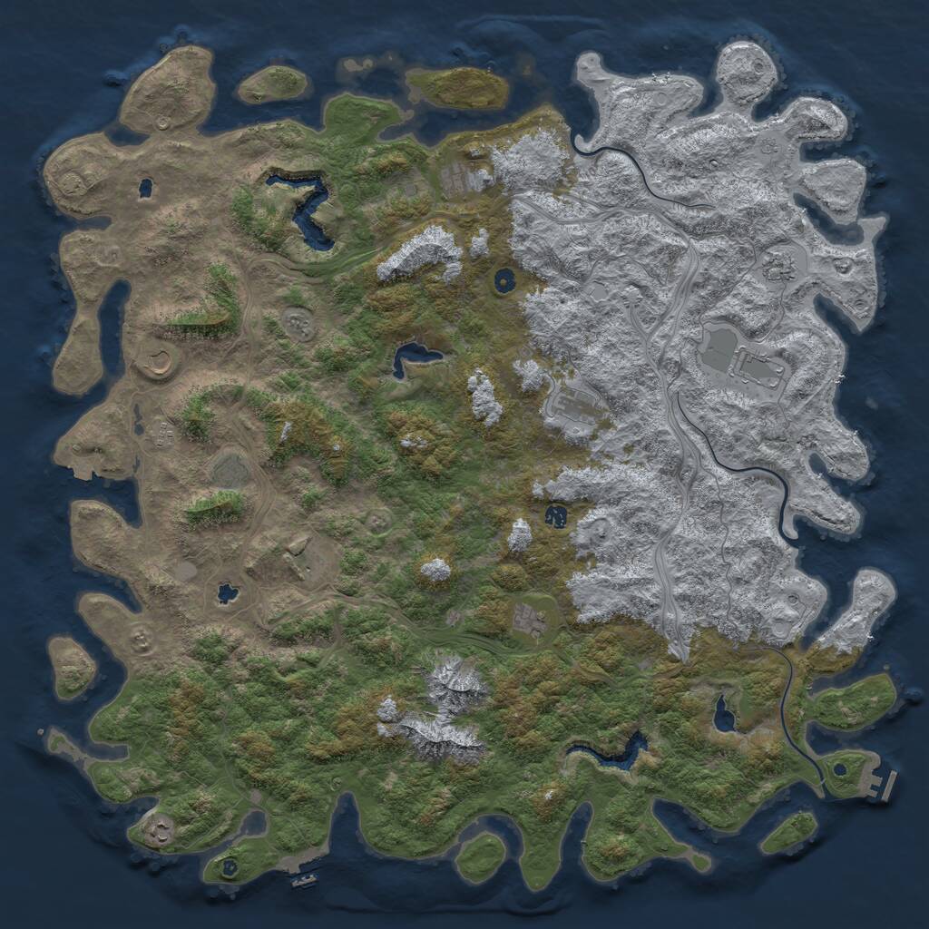 Rust Map: Procedural Map, Size: 6000, Seed: 106969, 17 Monuments