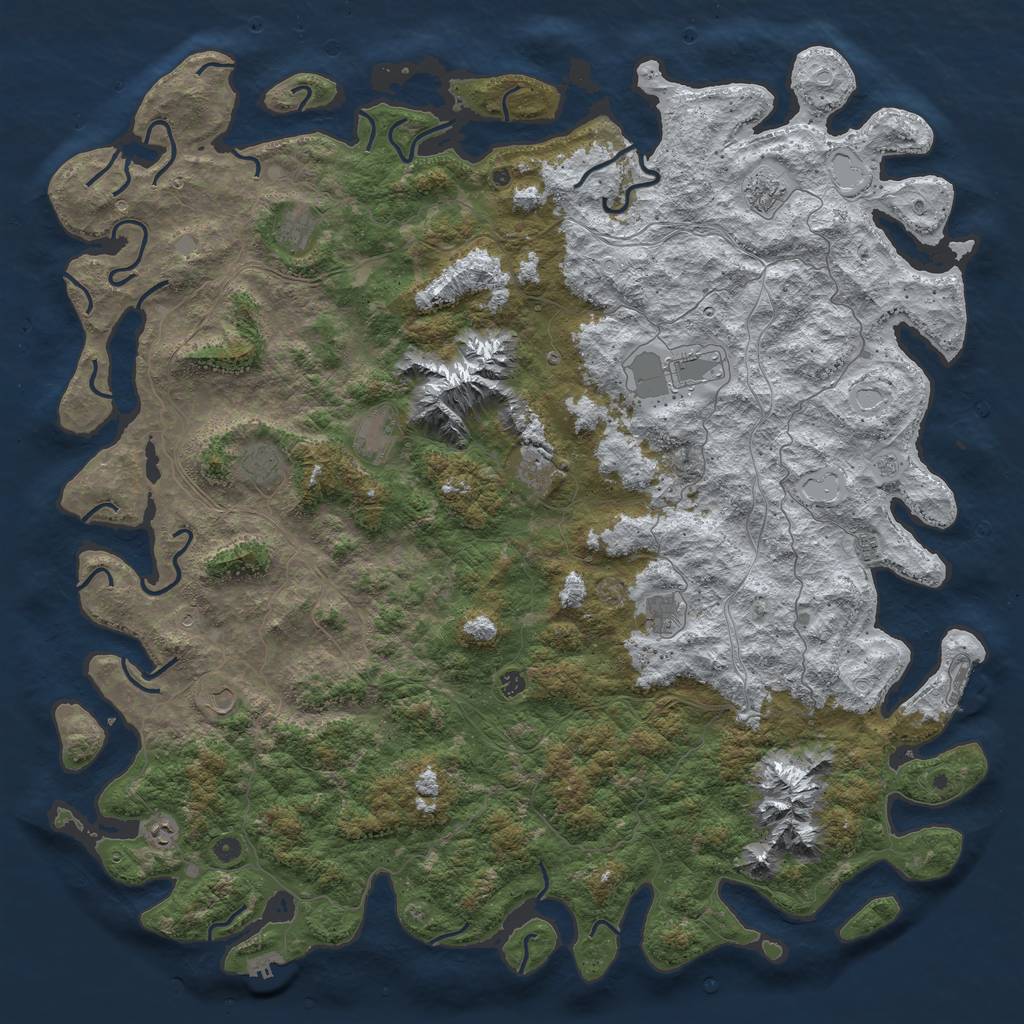 Rust Map: Procedural Map, Size: 6000, Seed: 106969, 20 Monuments