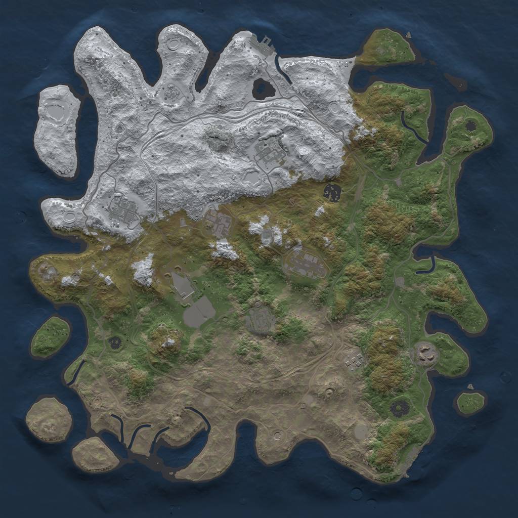 Rust Map: Procedural Map, Size: 4250, Seed: 1650166440, 18 Monuments