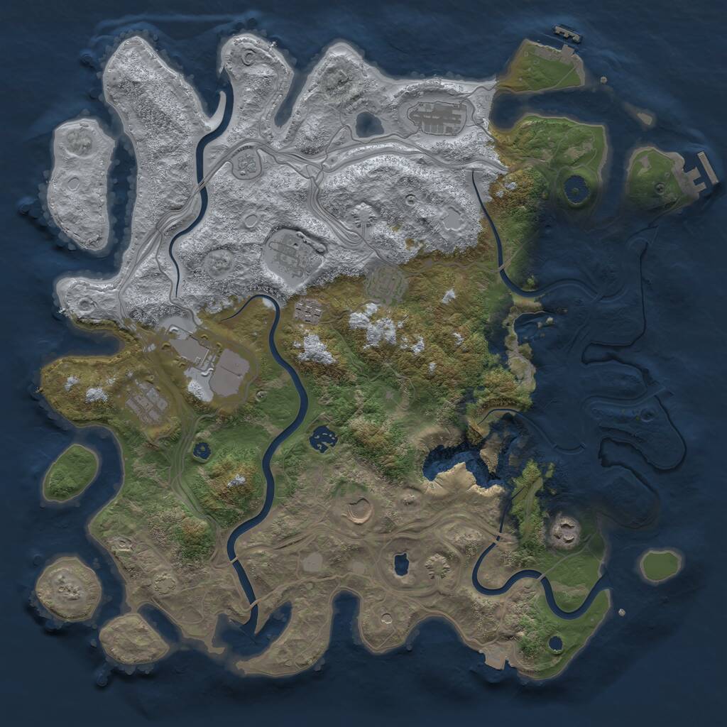 Rust Map: Procedural Map, Size: 4250, Seed: 1650166440, 15 Monuments