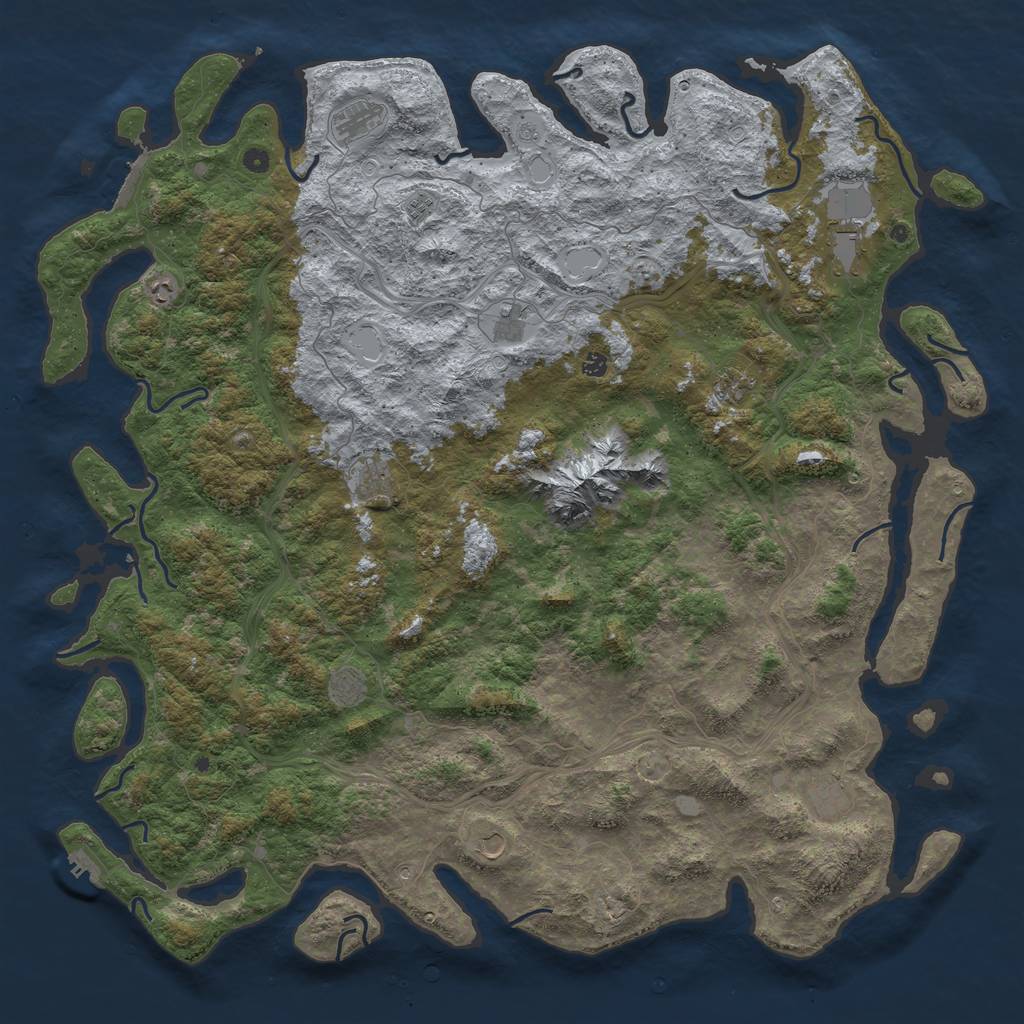 Rust Map: Procedural Map, Size: 6000, Seed: 886, 20 Monuments