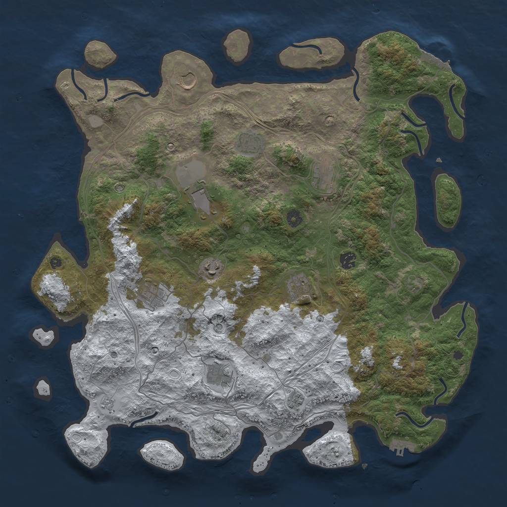 Rust Map: Procedural Map, Size: 4500, Seed: 161207255, 19 Monuments