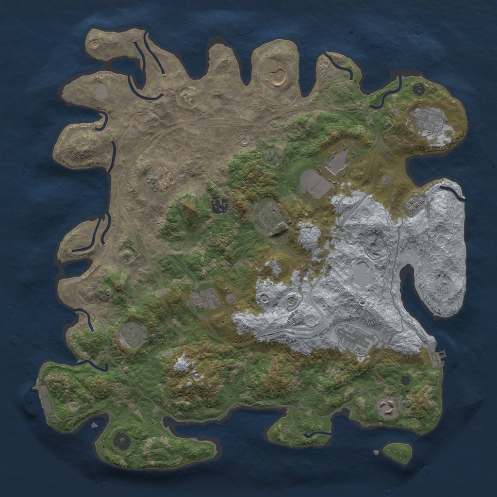 Rust Map: Procedural Map, Size: 4250, Seed: 1662512131, 20 Monuments