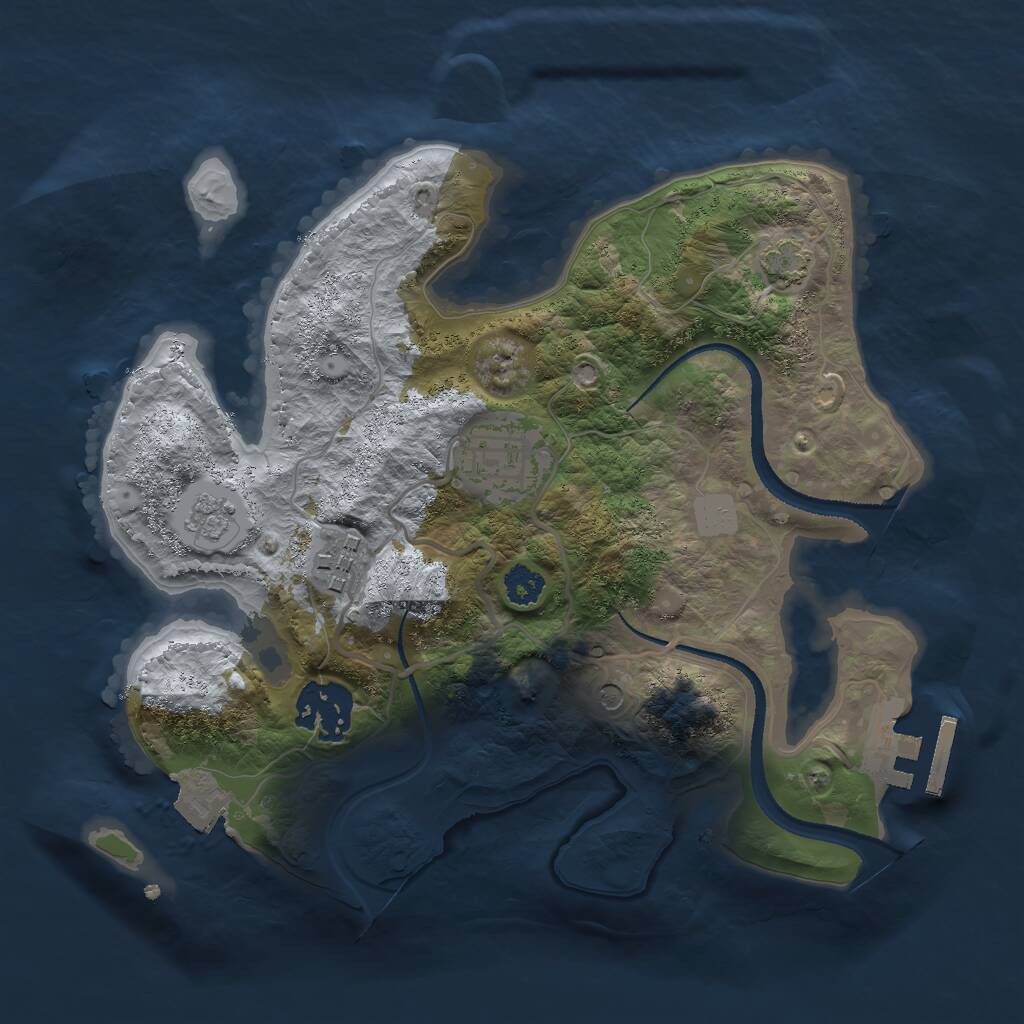 Rust Map: Procedural Map, Size: 2600, Seed: 420690, 8 Monuments