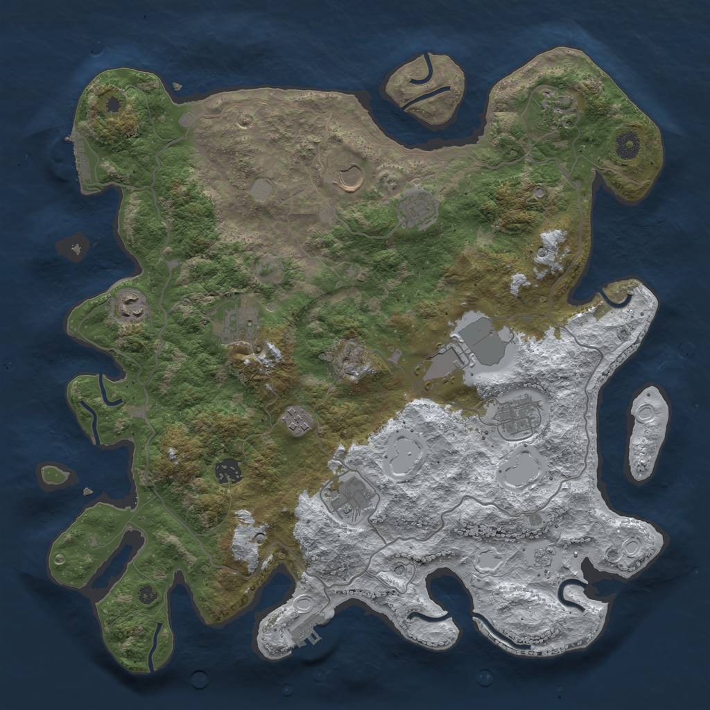 Rust Map: Procedural Map, Size: 4000, Seed: 1476146480, 19 Monuments