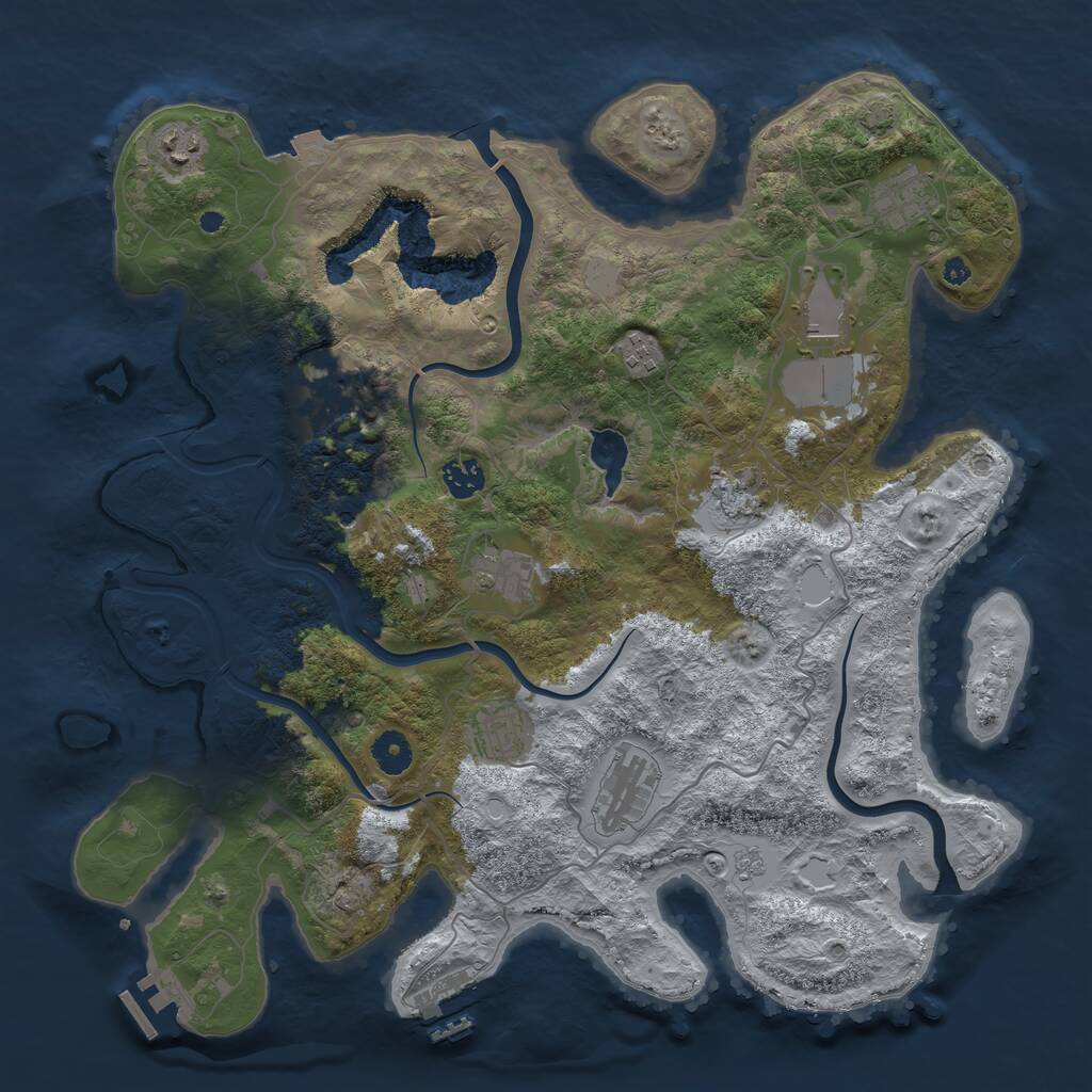 Rust Map: Procedural Map, Size: 4000, Seed: 1476146480, 16 Monuments