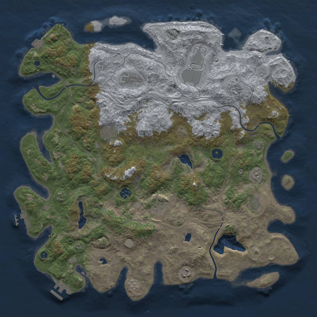 Rust Map: Procedural Map, Size: 4500, Seed: 1020217862, 15 Monuments