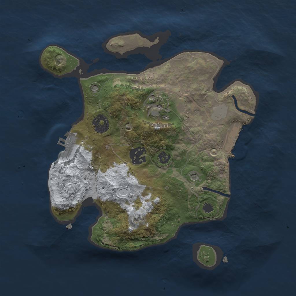 Rust Map: Procedural Map, Size: 2500, Seed: 1548, 10 Monuments