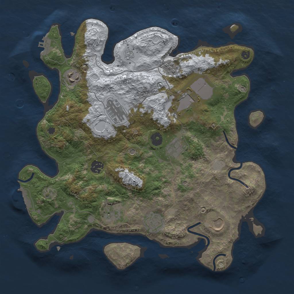 Rust Map: Procedural Map, Size: 3500, Seed: 234084804, 18 Monuments