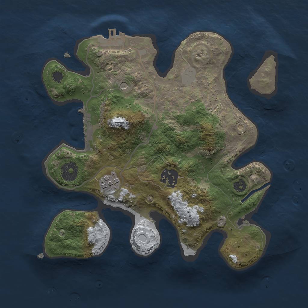 Rust Map: Procedural Map, Size: 2500, Seed: 230198134, 10 Monuments