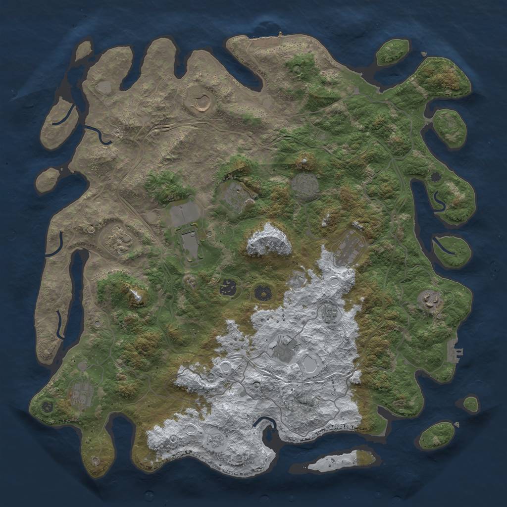 Rust Map: Procedural Map, Size: 4500, Seed: 446176357, 20 Monuments