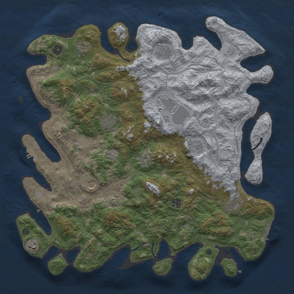 Rust Map: Procedural Map, Size: 4500, Seed: 904, 18 Monuments