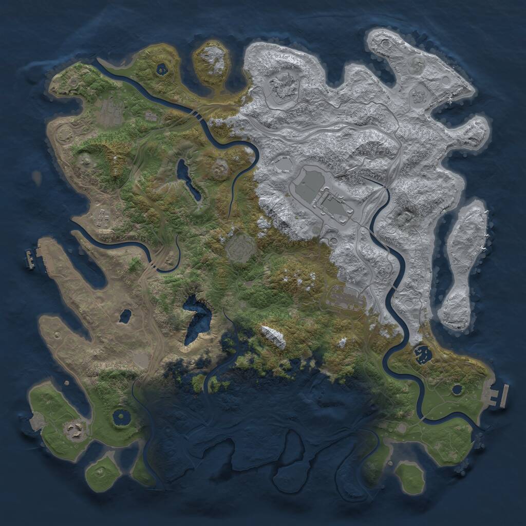 Rust Map: Procedural Map, Size: 4500, Seed: 904, 14 Monuments