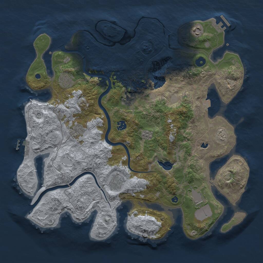 Rust Map: Procedural Map, Size: 4000, Seed: 947352, 14 Monuments