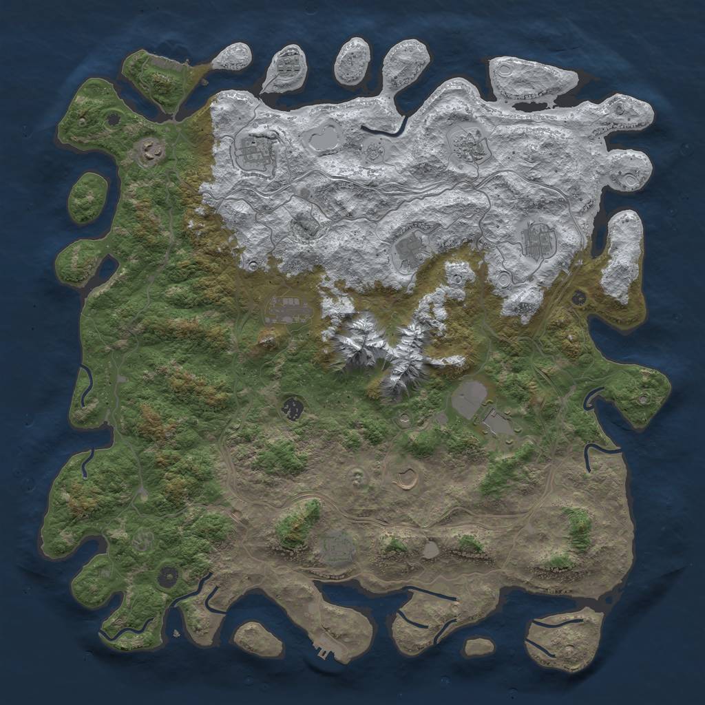 Rust Map: Procedural Map, Size: 5000, Seed: 420362169, 20 Monuments