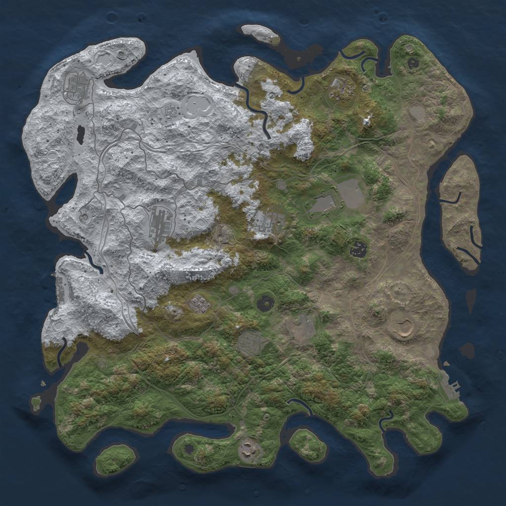 Rust Map: Procedural Map, Size: 4500, Seed: 18500, 20 Monuments