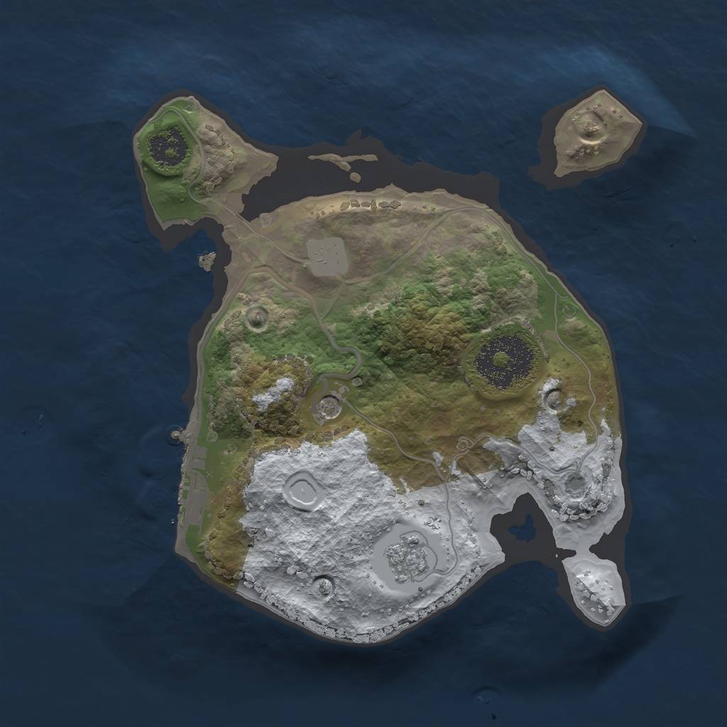Rust Map: Procedural Map, Size: 2000, Seed: 6243, 8 Monuments