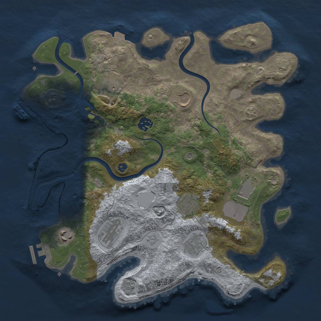 Rust Map: Procedural Map, Size: 3500, Seed: 39432359, 15 Monuments