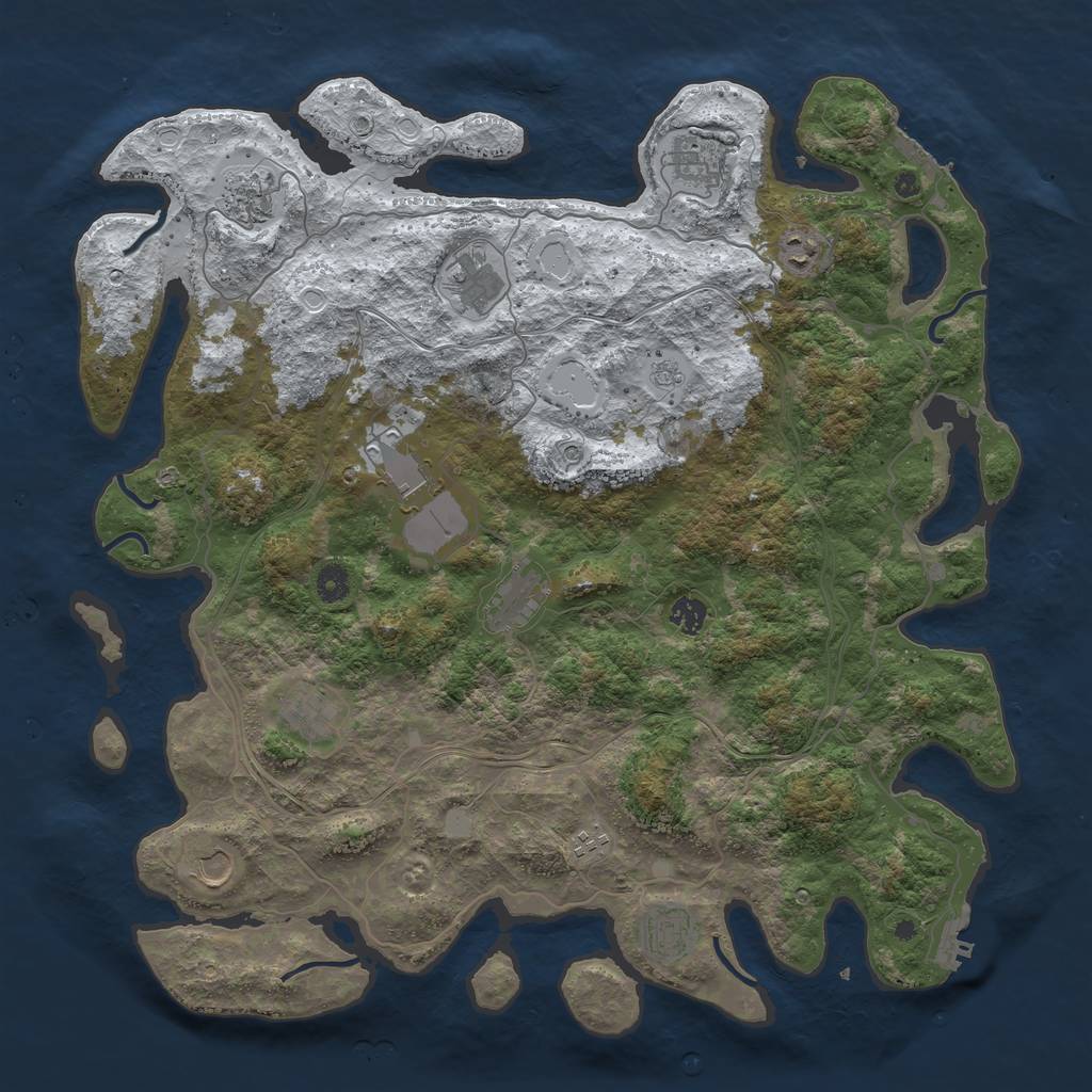 Rust Map: Procedural Map, Size: 4500, Seed: 83895382, 20 Monuments