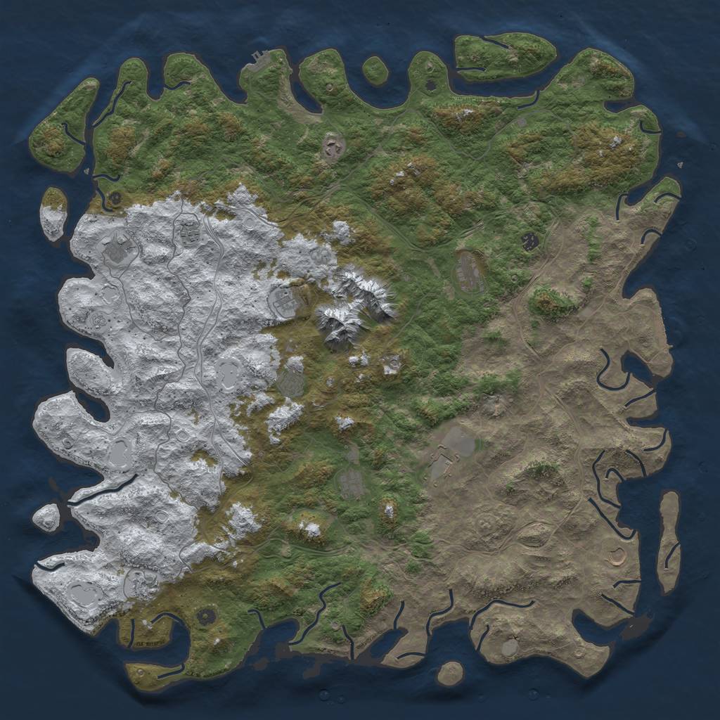 Rust Map: Procedural Map, Size: 6000, Seed: 261417, 20 Monuments