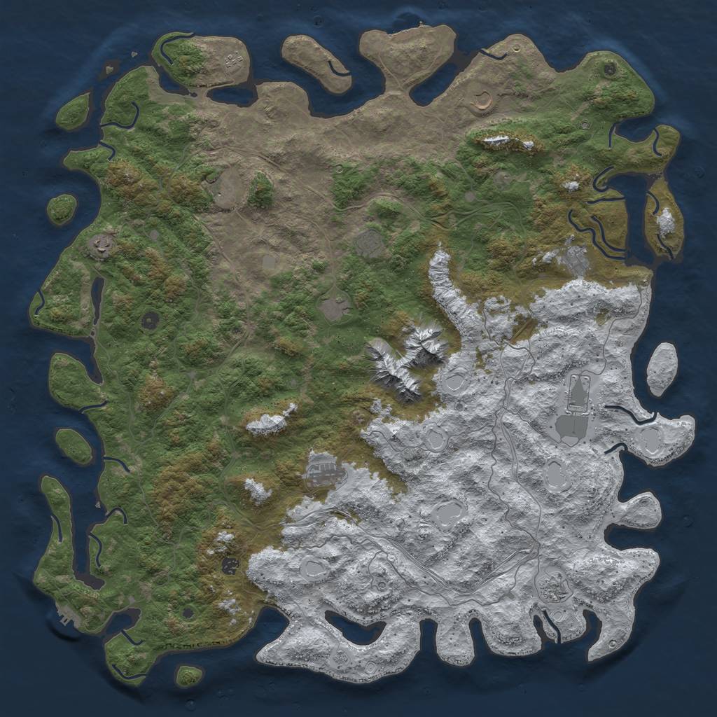 Rust Map: Procedural Map, Size: 6000, Seed: 329596, 20 Monuments