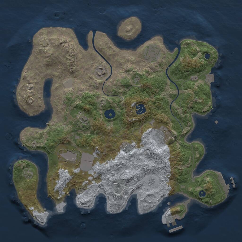 Rust Map: Procedural Map, Size: 3500, Seed: 1601586355, 13 Monuments