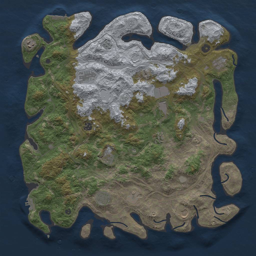 Rust Map: Procedural Map, Size: 4500, Seed: 1969014354, 20 Monuments