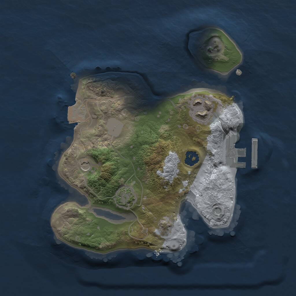 Rust Map: Procedural Map, Size: 2000, Seed: 1370577115, 5 Monuments