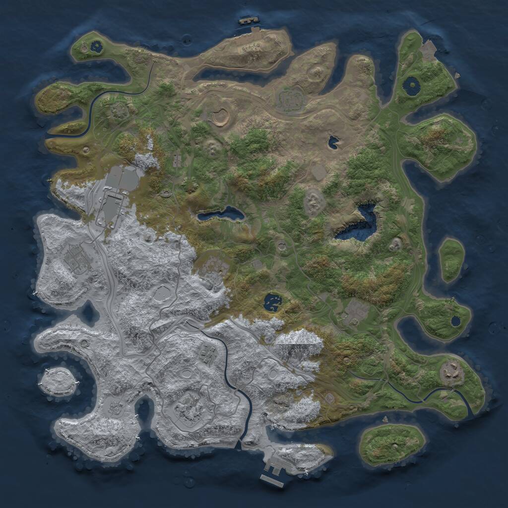 Rust Map: Procedural Map, Size: 4250, Seed: 571531376, 16 Monuments