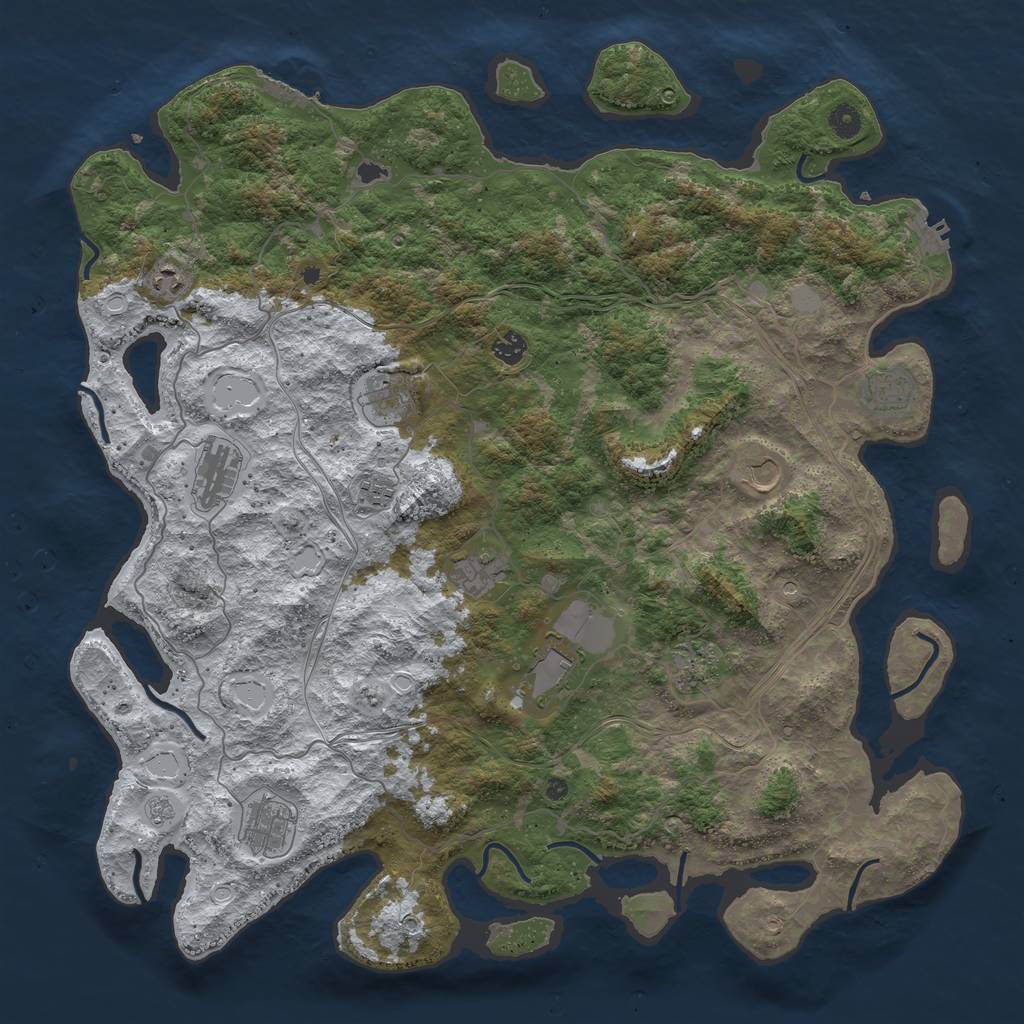 Rust Map: Procedural Map, Size: 4700, Seed: 599533811, 20 Monuments