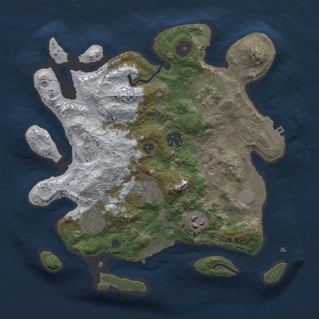 Rust Map: Procedural Map, Size: 3000, Seed: 798933451, 14 Monuments